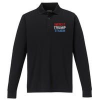 America Is Trump Tough Trump Vance 2024 Performance Long Sleeve Polo