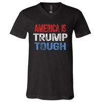 America Is Trump Tough Trump Vance 2024 V-Neck T-Shirt