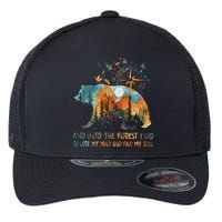 And Into The Forest I Go To Lose My Mind Camping Bear Flexfit Unipanel Trucker Cap