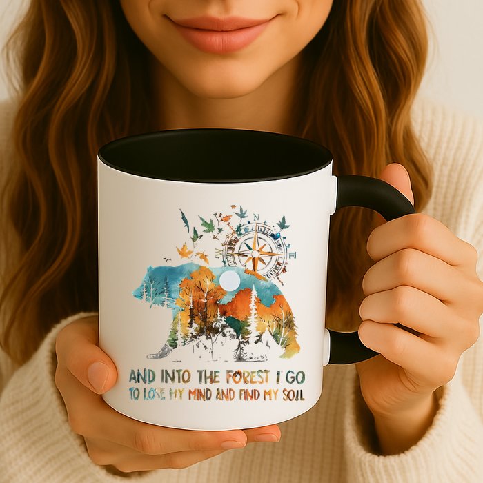 And Into The Forest I Go To Lose My Mind Camping Bear Mug