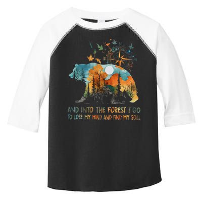 And Into The Forest I Go To Lose My Mind Camping Bear Toddler Fine Jersey T-Shirt