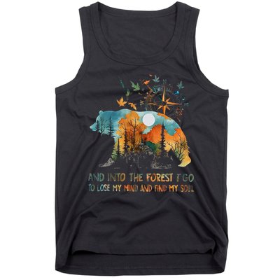 And Into The Forest I Go To Lose My Mind Camping Bear Tank Top