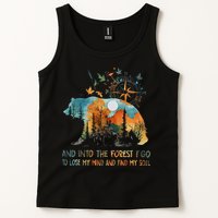 And Into The Forest I Go To Lose My Mind Camping Bear Tank Top