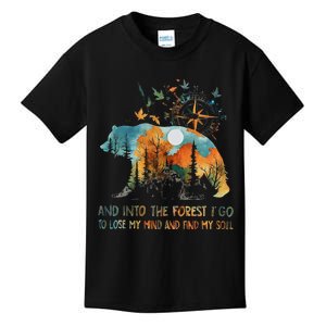 And Into The Forest I Go To Lose My Mind Camping Bear Kids T-Shirt