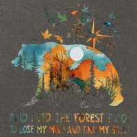 And Into The Forest I Go To Lose My Mind Camping Bear Cotton Canvas Backpack