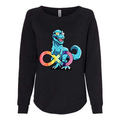 Autism Infinity Trex Dinosaur Gift Womens California Wash Sweatshirt