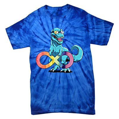 Autism Infinity Trex Dinosaur Gift Tie-Dye T-Shirt