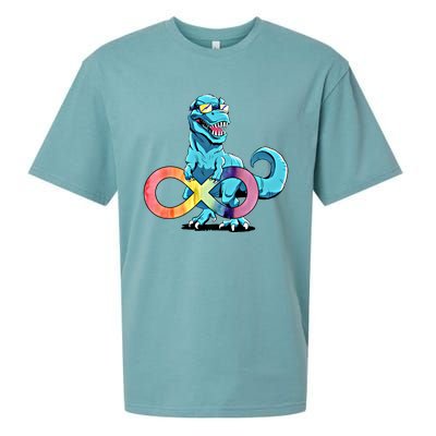 Autism Infinity Trex Dinosaur Gift Sueded Cloud Jersey T-Shirt