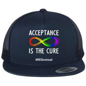 Acceptance Is The Cure Autismmeaningful Giftacceptance In April Gift Flat Bill Trucker Hat