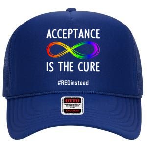 Acceptance Is The Cure Autismmeaningful Giftacceptance In April Gift High Crown Mesh Back Trucker Hat