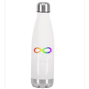 Acceptance Is The Cure Autismmeaningful Giftacceptance In April Gift Stainless Steel Insulated Water Bottle