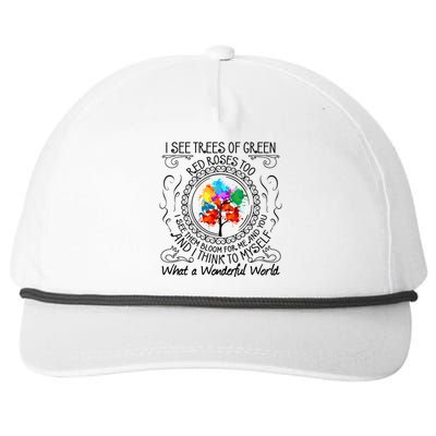 And I Think To Mys What A Wonderful World Gift Funny Gift Snapback Five-Panel Rope Hat