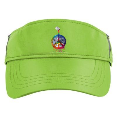 And I Think To Myself What A Wonderful World Peace Symbol Cool Gift Adult Drive Performance Visor