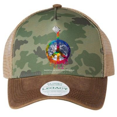 And I Think To Myself What A Wonderful World Peace Symbol Cool Gift Legacy Tie Dye Trucker Hat