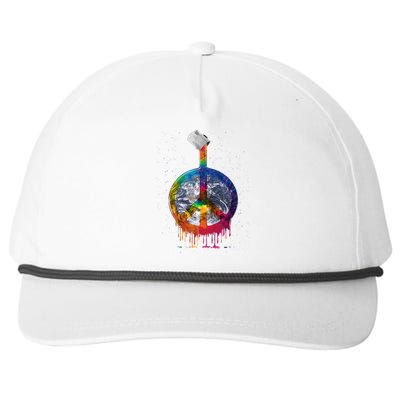 And I Think To Myself What A Wonderful World Peace Symbol Cool Gift Snapback Five-Panel Rope Hat