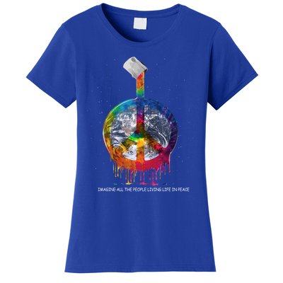 And I Think To Myself What A Wonderful World Peace Symbol Cool Gift Women's T-Shirt