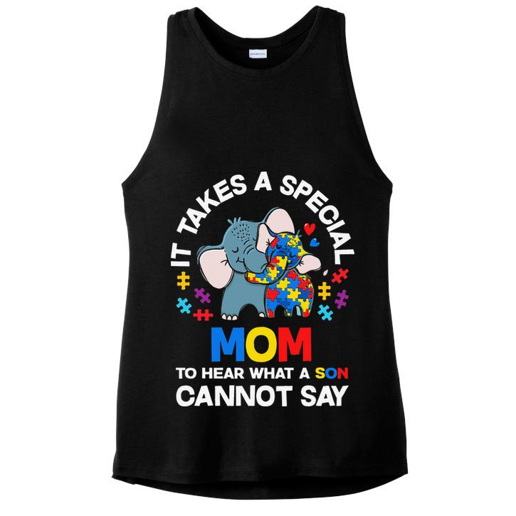 Autism It Takes A Special Mom Autistic Son Proud Autism Mom Ladies PosiCharge Tri-Blend Wicking Tank