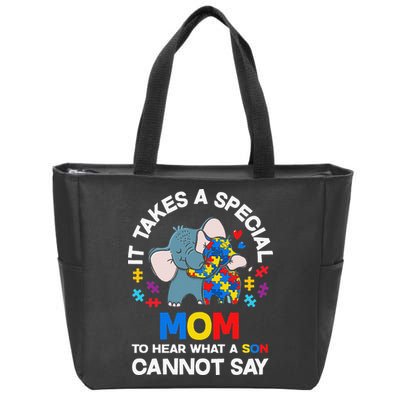 Autism It Takes A Special Mom Autistic Son Proud Autism Mom Zip Tote Bag