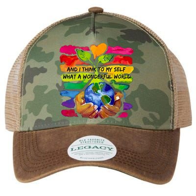 And I Think To My S What A Wonderful World Gift Legacy Tie Dye Trucker Hat