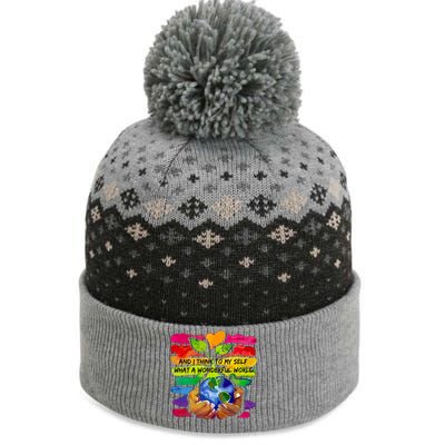 And I Think To My S What A Wonderful World Gift The Baniff Cuffed Pom Beanie