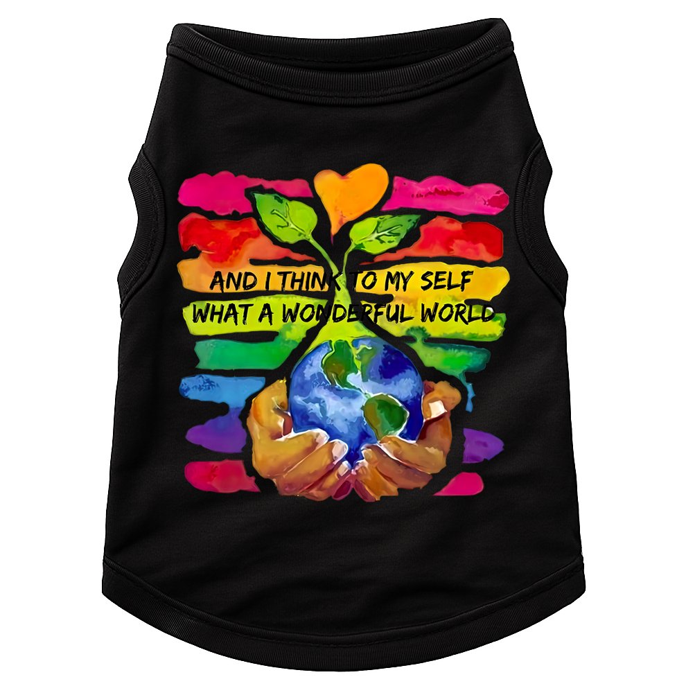 And I Think To My S What A Wonderful World Gift Doggie Tank