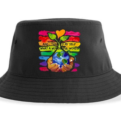And I Think To My S What A Wonderful World Gift Sustainable Bucket Hat
