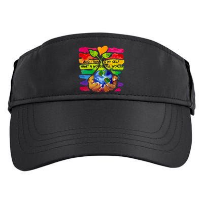 And I Think To My S What A Wonderful World Gift Adult Drive Performance Visor