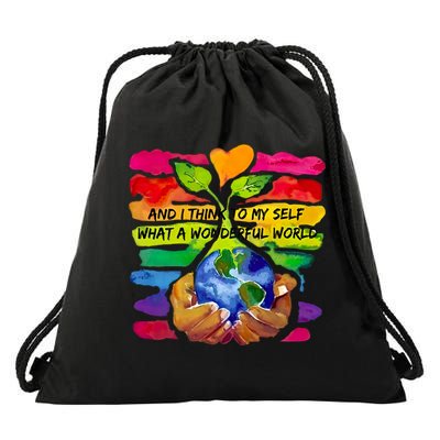 And I Think To My S What A Wonderful World Gift Drawstring Bag
