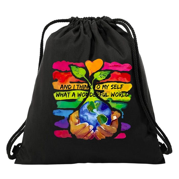 And I Think To My S What A Wonderful World Gift Drawstring Bag