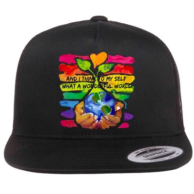 And I Think To My S What A Wonderful World Gift Flatbill Hat