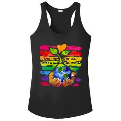 And I Think To My S What A Wonderful World Gift Ladies PosiCharge Competitor Racerback Tank