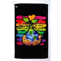 And I Think To My S What A Wonderful World Gift Golf Towel
