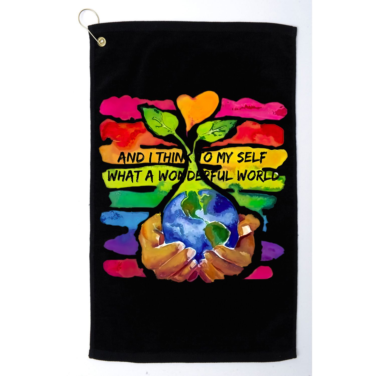 And I Think To My S What A Wonderful World Gift Golf Towel