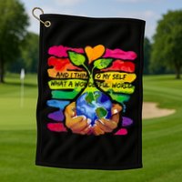 And I Think To My S What A Wonderful World Gift Golf Towel