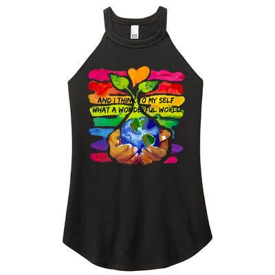 And I Think To My S What A Wonderful World Gift Women's Perfect Tri Rocker Tank