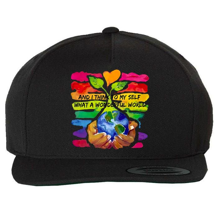 And I Think To My S What A Wonderful World Gift Wool Snapback Cap