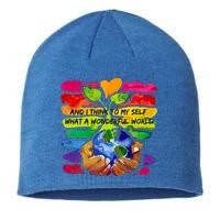 And I Think To My S What A Wonderful World Gift Sustainable Beanie