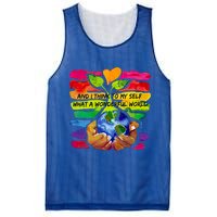 And I Think To My S What A Wonderful World Gift Mesh Reversible Basketball Jersey Tank