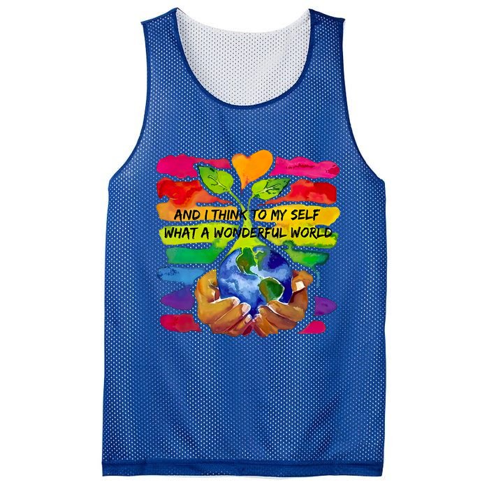 And I Think To My S What A Wonderful World Gift Mesh Reversible Basketball Jersey Tank