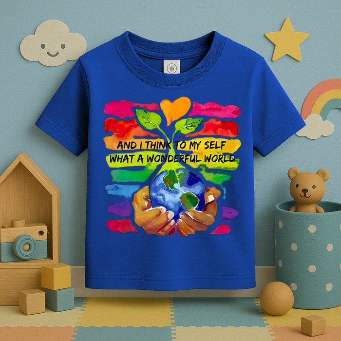 And I Think To My S What A Wonderful World Gift Toddler T-Shirt