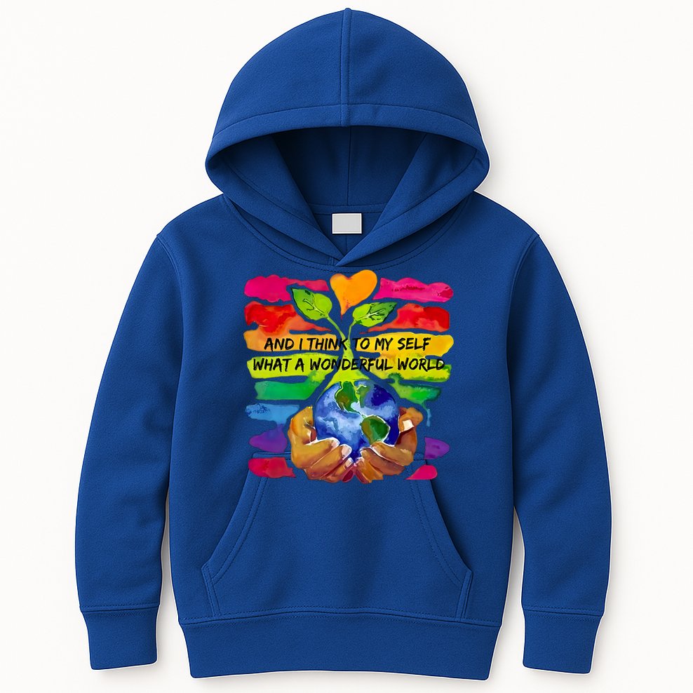 And I Think To My S What A Wonderful World Gift Kids Hoodie