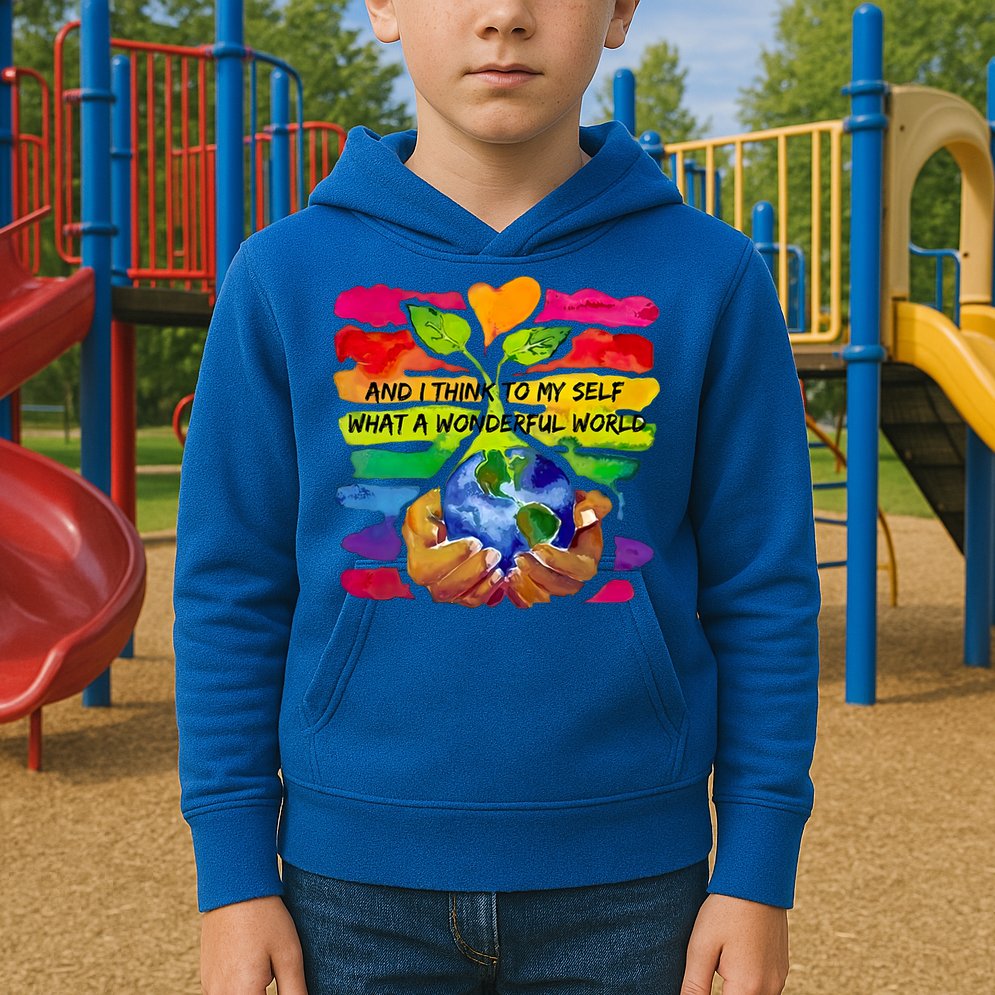 And I Think To My S What A Wonderful World Gift Kids Hoodie
