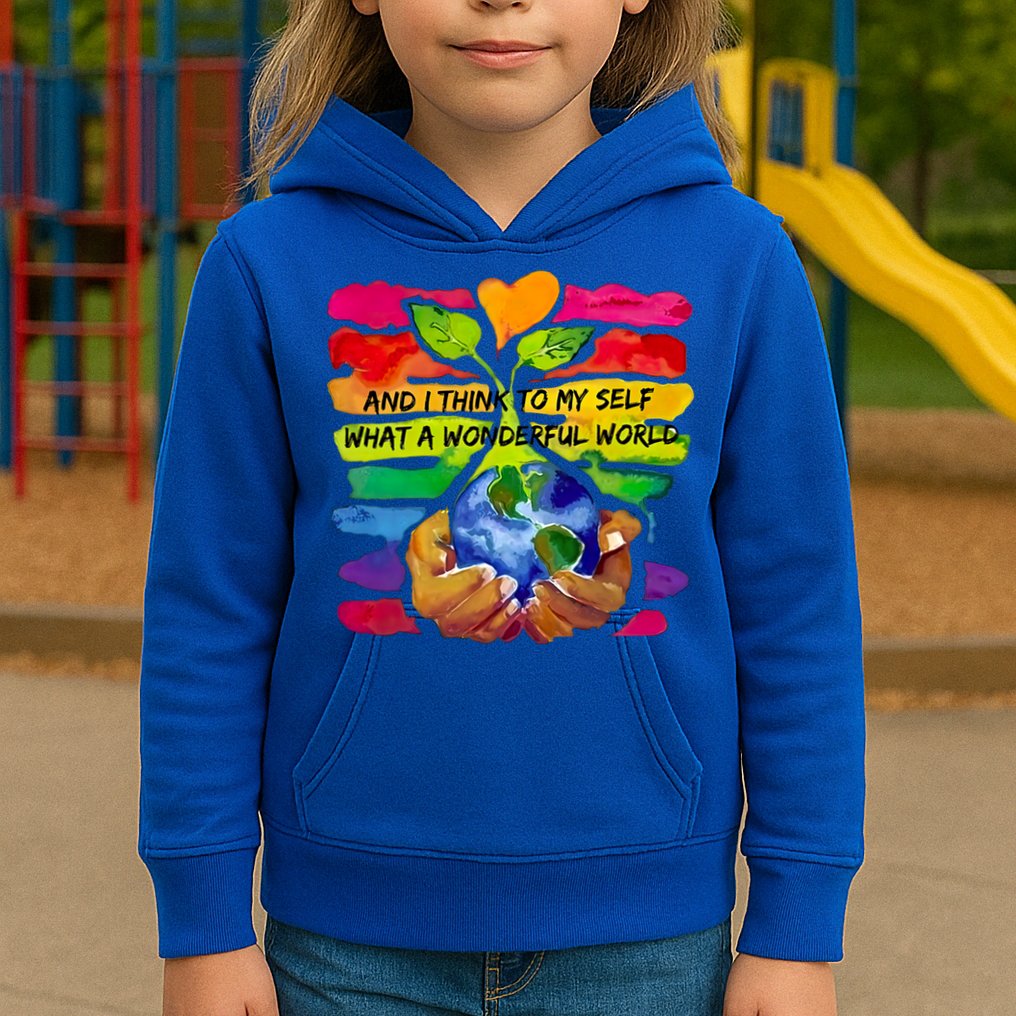 And I Think To My S What A Wonderful World Gift Kids Hoodie