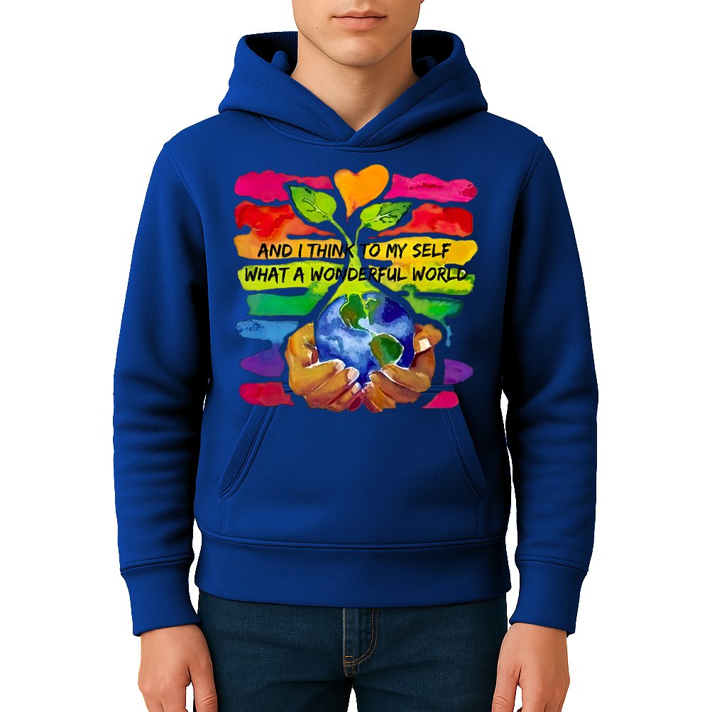 And I Think To My S What A Wonderful World Gift Kids Hoodie