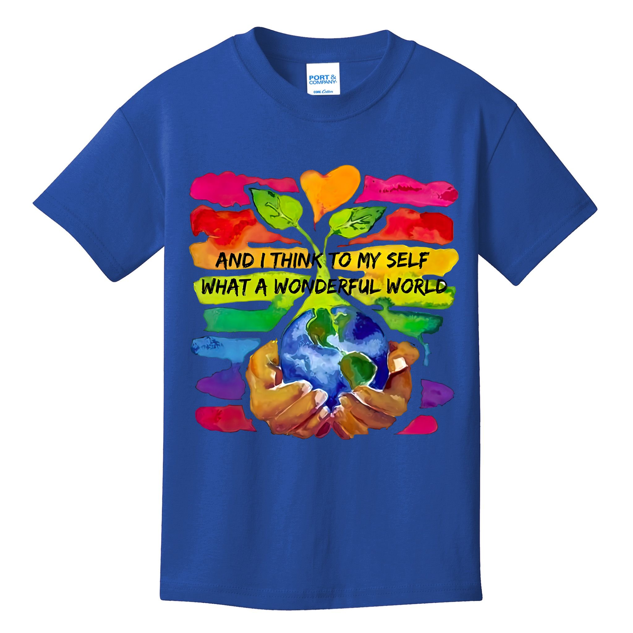 And I Think To My S What A Wonderful World Gift Kids T-Shirt