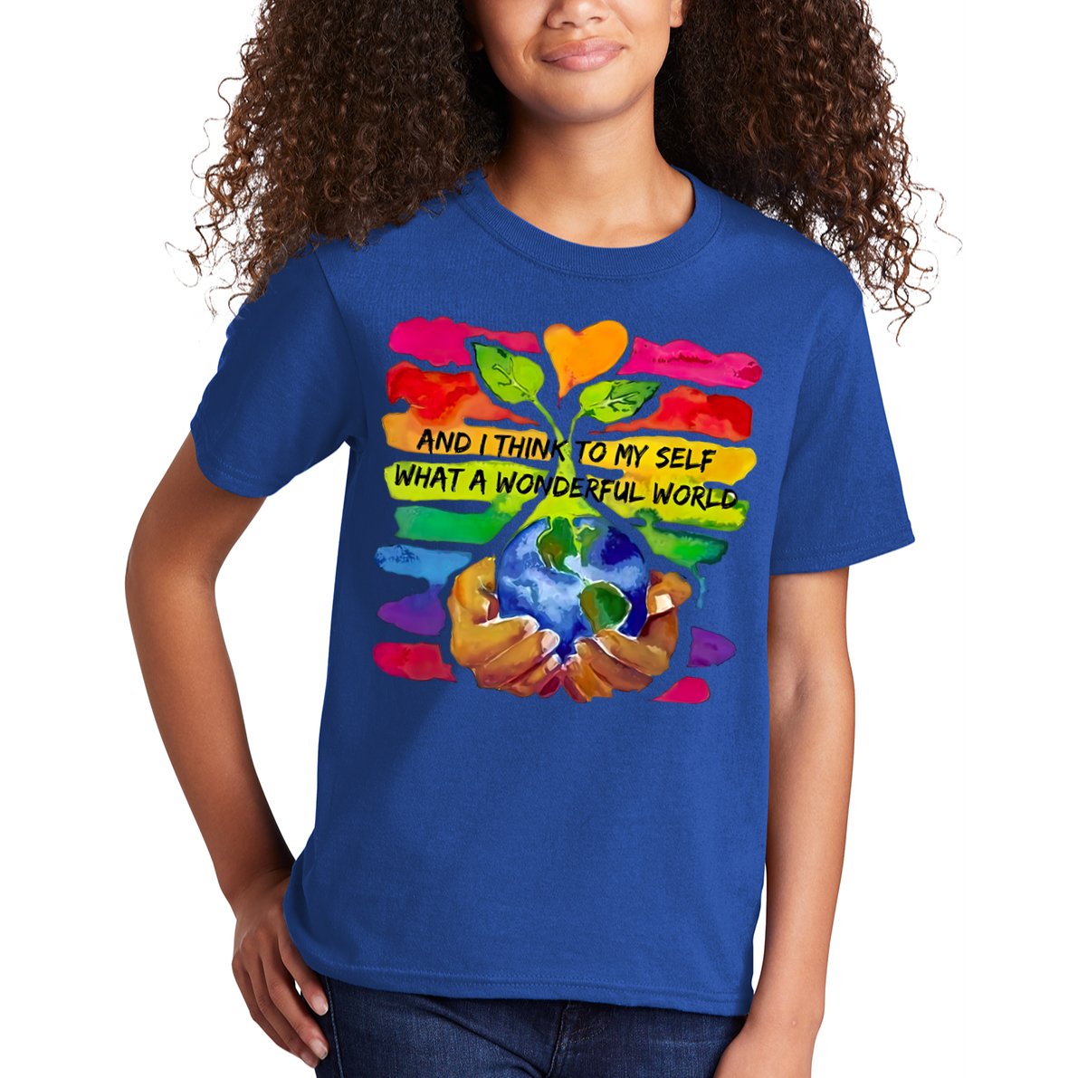 And I Think To My S What A Wonderful World Gift Kids T-Shirt