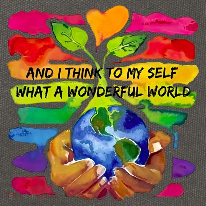 And I Think To My S What A Wonderful World Gift Cotton Canvas Backpack