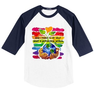 And I Think To My S What A Wonderful World Gift Baseball Sleeve Shirt