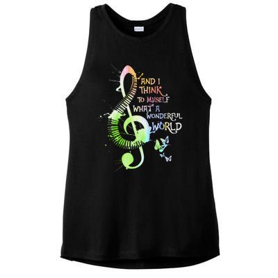 And I Think To Mys What A Wonderful World My Piano Gift Ladies PosiCharge Tri-Blend Wicking Tank