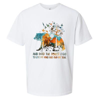 And Into The Forest I Go To Lose My Mind Camping Bear Sueded Cloud Jersey T-Shirt